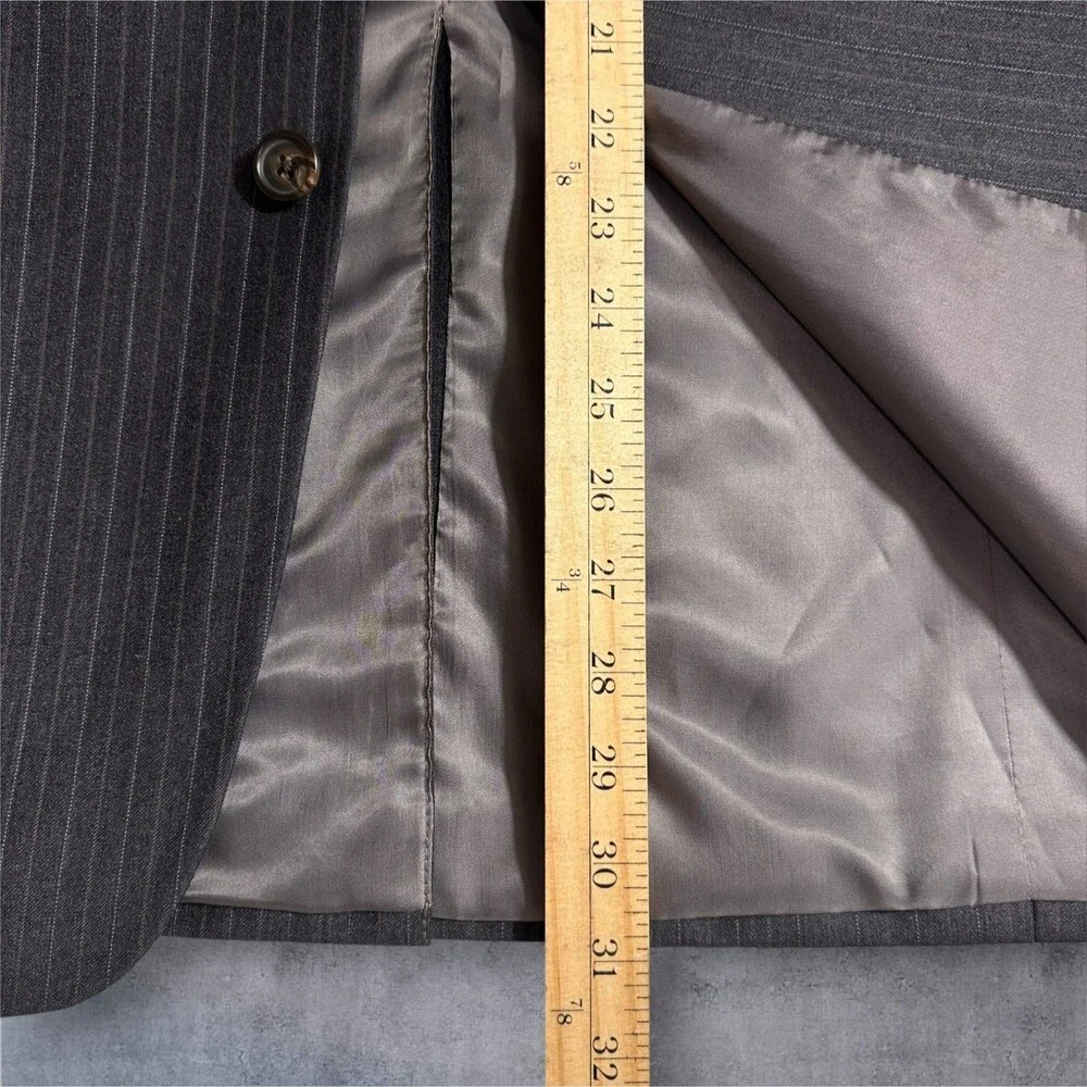 RALPH LAUREN Classic Mens 2 Piece Suit Blazer Jacket 46R Pant 40Wx29L Gray Wool